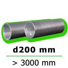 Flexibilní hliníkové potrubí FLEXTUBE d200 délka 3000 mm