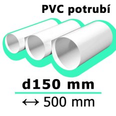 Kulaté ventilační potrubí d150 mm délka 500 mm