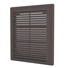 Větrací mřížka 150x150 mm s montážním rámečkem a síťkou proti hmyzu, hnědá