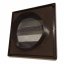 Vetracia mriežka 140x140 mm s gravitačnou žalúziou, golierom d100 mm a sieťkou, hnedá