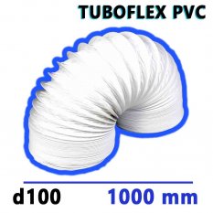 Flexibilní větrací PVC potrubí d100 délka 1000 mm TUBOFLEX