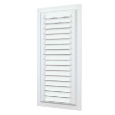 Vetracia kovová plochá mriežka 150x300 mm so sieťkou proti hmyzu - biela