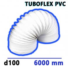 Flexibilní větrací PVC potrubí d100 délka 6000 mm TUBOFLEX