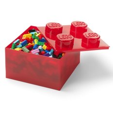 Úložný box XL s víkem - LEGO 4009 - organizér na stůl - červený