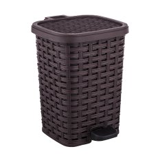 Odpadkový kôš RATTAN 12 L s pedálom a vedrom s rukoväťou - hneda