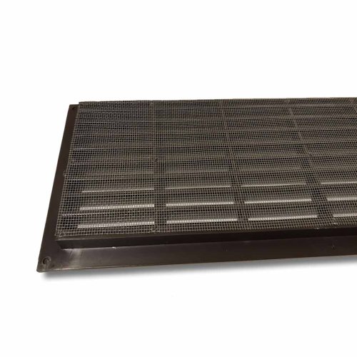 Vetracia mriežka dverná 335x132 mm s golierom a sieťkou, hnedá