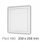 Plastové revízne dvierka 250 x 250 mm s montážnym golierom