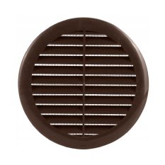 Vetracia mriežka okrúhla s golierom d50 mm a sieťkou, 4 kusy, hnedá