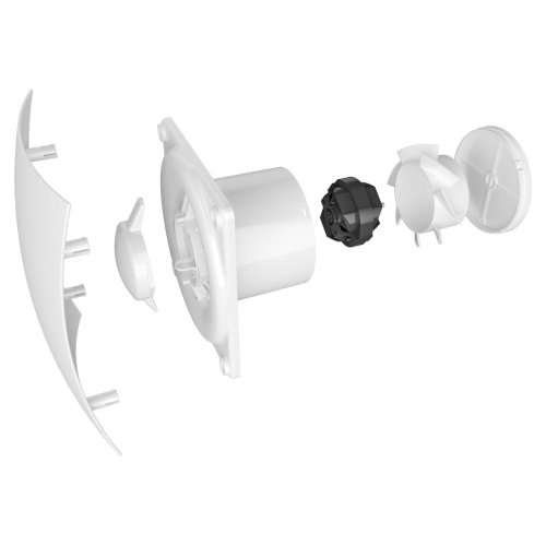 Ventilátor černý BREEZE BLACK d100 s kuličkovými ložisky a zpětnou klapkou