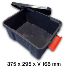 Úložný box UNO BOX 11 L s vekom a rukoväťou - čierny - 375 x 300 x V 170 mm