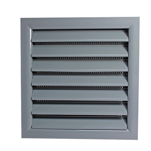 Vetracia mriežka 183x183 mm s okrúhlym golierom d150 mm a sieťkou, šedá