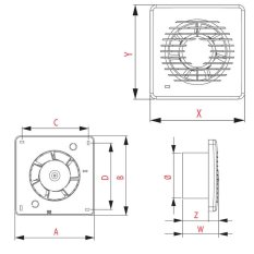 Ventilátor koupelnový VENTIX WVV100 s límcem d100 mm a zpětnou klapkou