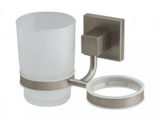 NORD – Kúpeľňový pohárik dvojitá s držiakom – nikl – BISK 00575