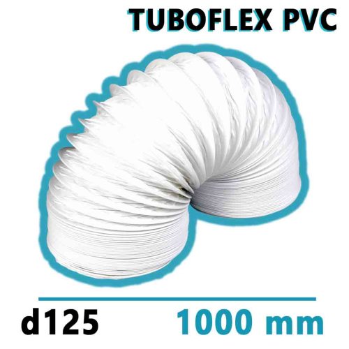 Flexibilné vetracie PVC potrubie d125 dĺžka 1000 mm TUBOFLEX