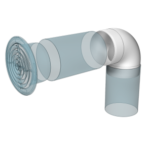 Okrúhle ventilačné potrubie d125 mm dĺžka 500 mm