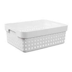 Plastový košík SEOUL 6024 – organizér 27x36x13 cm – bílá