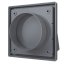 Venkovní mřížka 150x150 mm s límcem d125 mm, zpětnou klapkou a krytem, šedá
