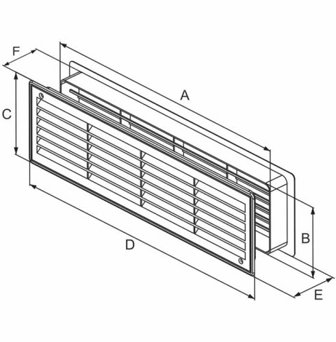 Ventilačná mriežka 460x135 mm - set 2 ks - biela