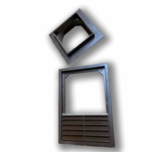 Vetracia mriežka 140x200 s priechodkou d100 mm a 100x100 - hnedá