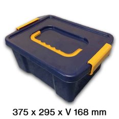 Úložný box UNO BOX 11 L s vekom, rukoväťou a vložkou na drobnosti - modrý