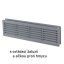 Větrací mřížka dveřní 335x132 mm s límcem, ruční žaluzií a síťkou, šedá