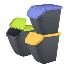 Odpadkový kôš PELIKAN 23 L - sada 3 kusov - modrá, zelená a žltá
