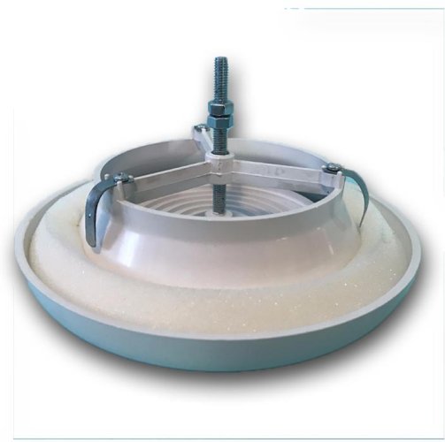 Anemostat talířový ventil odvodní d150 mm, bílý