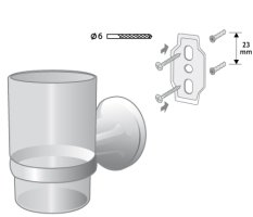 ONTARIO –  Kúpeľňový pohárik s držiakom – chrom – BISK 00226