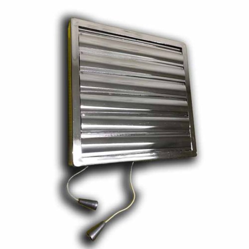 Větrací mřížka 140x140 mm - límec d100 - manuální žaluzie - síťka - chrom-KOPIE