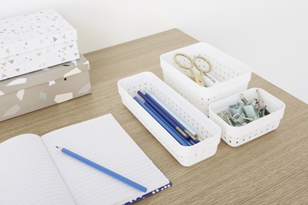 Plastový košík SEOUL 6023 – organizér 18x26x13 cm – šedá