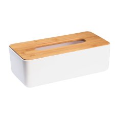 TISSUE BOX BAMBOO – krabice na papierové vreckovky – biela – BISK 03763