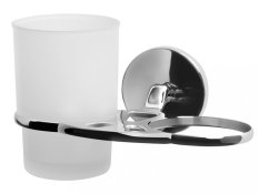 CHROMA – Sklenička koupelnová s úchytem dvojitá – chrom – 01427