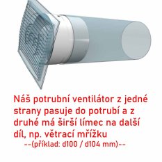 Ventilátor do potrubí PROFIT d100 mm s kuličkovými ložisky