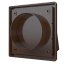 Venkovní mřížka 150x150 s límcem d100 mm, zpětnou klapkou a krytem, hnědá