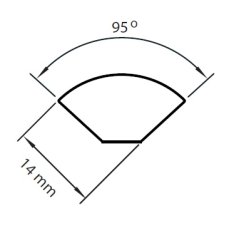 Vyplňovací lišta plastová – čtvrtkruh 14x14 – 2500 mm – buk světlý