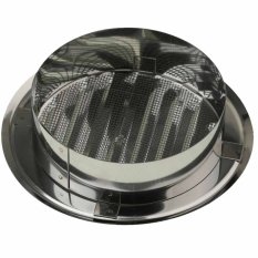 Vonkajšia vetracia mriežka s golierom d150 mm a kovovou sieťkou - nerez