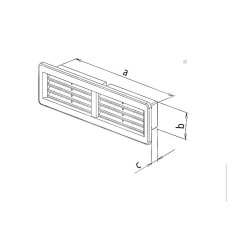Vetracia mriežka pre ploché potrubie 220x55 mm - biela