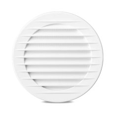 Větrací mřížka kulatá s límcem d60 mm a síťkou - bílá