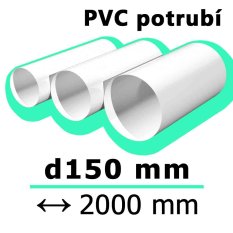 Kulaté ventilační potrubí d150 mm délka 2000 mm