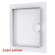 Revízne vaňové dvierka oceľové 300 x 300 mm s montážnym golierom, biela