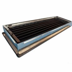 Krbová mřížka s límcem 170 x 500 mm - stříbrná antická - s manuální žaluzií