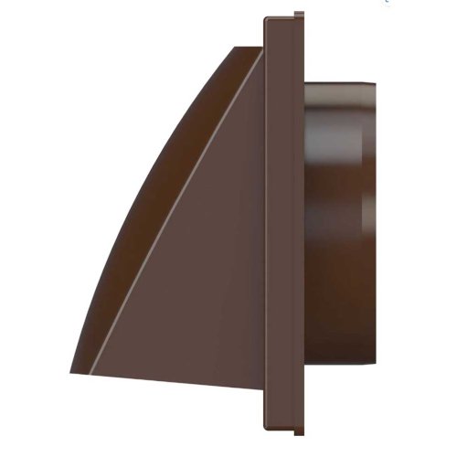 Venkovní mřížka 150x150 s límcem d100 mm, zpětnou klapkou a krytem, hnědá