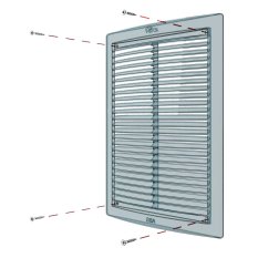 Vetracia mriežka 250x250 mm zaoblená so sieťkou proti hmyzu, biela