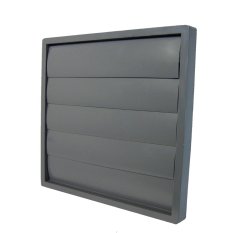 Větrací mřížka 183x183 mm s límcem d125 mm, manuální žaluzií a síťkou, šedá
