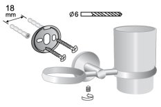 FORYOU – Kúpeľňový pohárik dvojitá s držiakom – chrom – BISK 01175