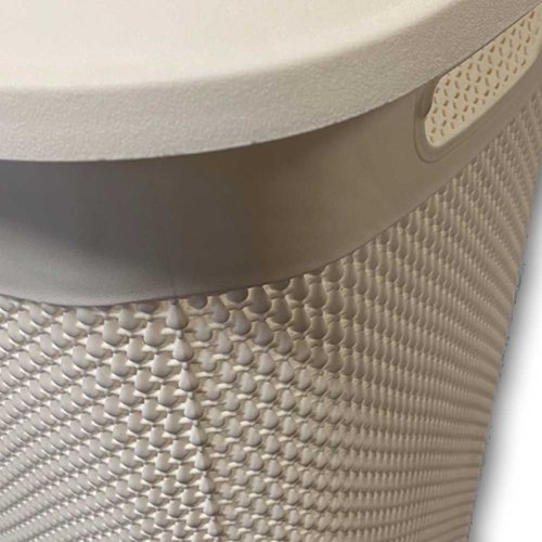 Kôš na bielizeň s vekom DAMLA 65 L - biela - 450 х 360 х V 540 mm