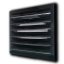 Vetracia mriežka 183x183 mm s golierom d125 mm, manuálnou žalúziou a sieťkou, čierna