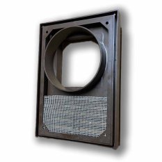 Větrací mřížka 140x200 s límcem d100 mm a 100x100 průchodka - hnědá