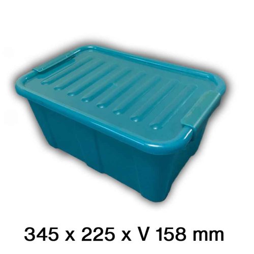 Úložný box HOME BOX 8L - priehľadný tyrkysový - 15-2238