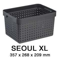 Plastový košík SEOUL XL 6025 – organizér 27x38x21 cm – černá